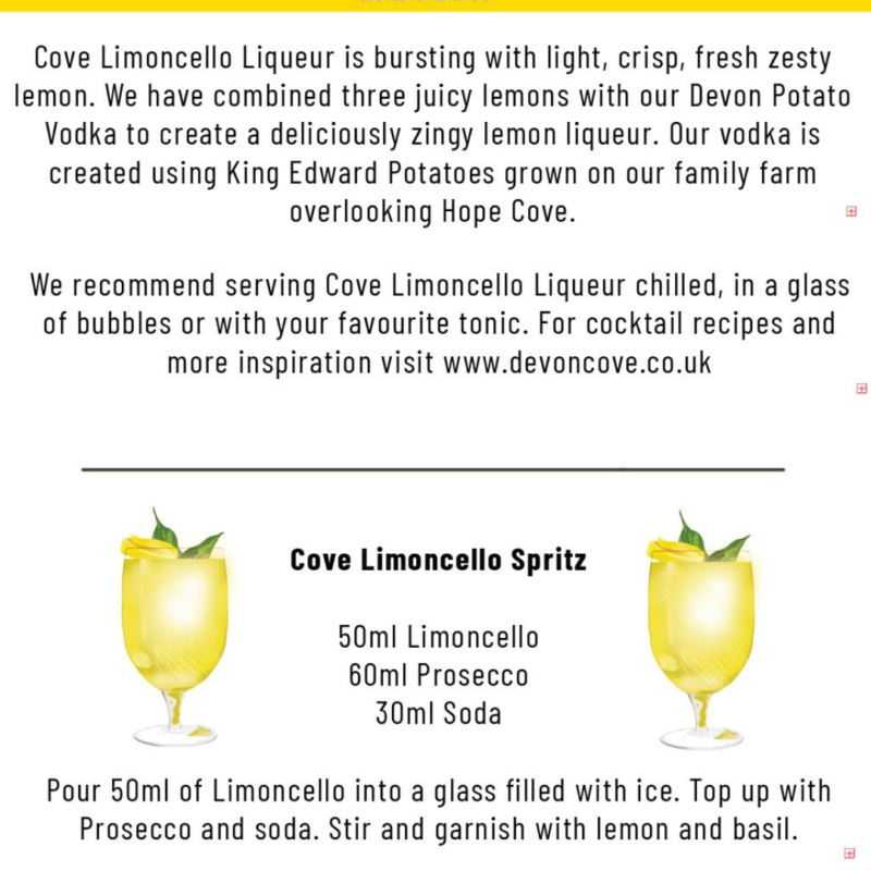 Cove Limoncello Liqueur 50cl - Image 4